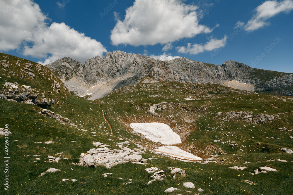 Durmitor mountain range landscapes of the rocky mountains of montenegro during the day