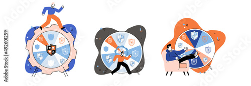 Confidence concept. Person has private conversation metaphor. Confidential communication. Trust property, reassuring partnerships, conviction. Protection of intellectual property. Confidential data