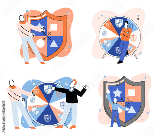Confidence concept. Person has private conversation metaphor. Confidential communication. Trust property, reassuring partnerships, conviction. Protection of intellectual property. Confidential data