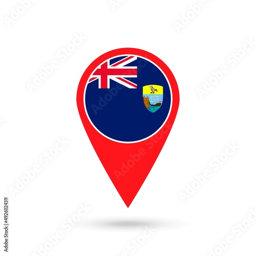 Free Download Map pointer with country Saint Helena, Ascension and Tristan da Cunha. Saint Helena, Ascension and Tristan da Cunha flag. Vector illustration. - GFXLoad