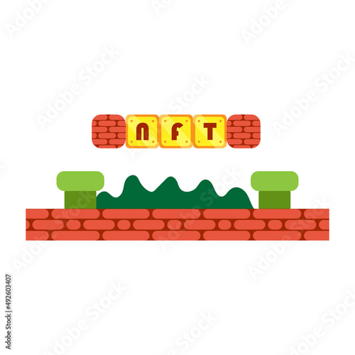 Isolated arcade animated ntf color art digital ilustration vector