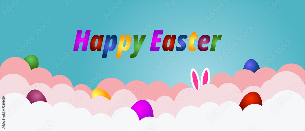 Easter card with colored eggs Easter card with colored eggs