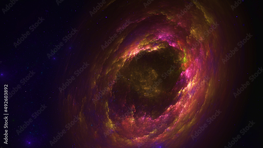 3d effect - abstract space scene 