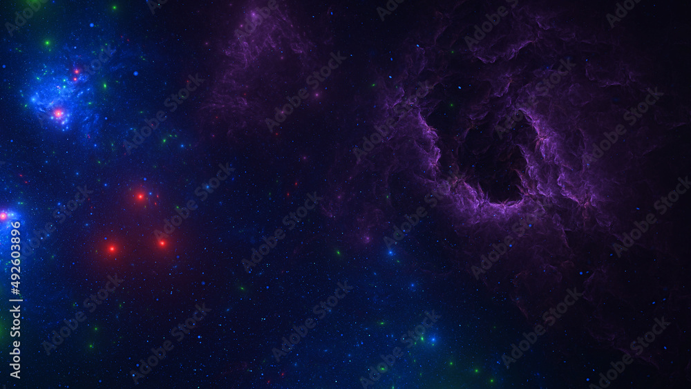 3d effect - abstract space scene 3d effect - abstract space scene