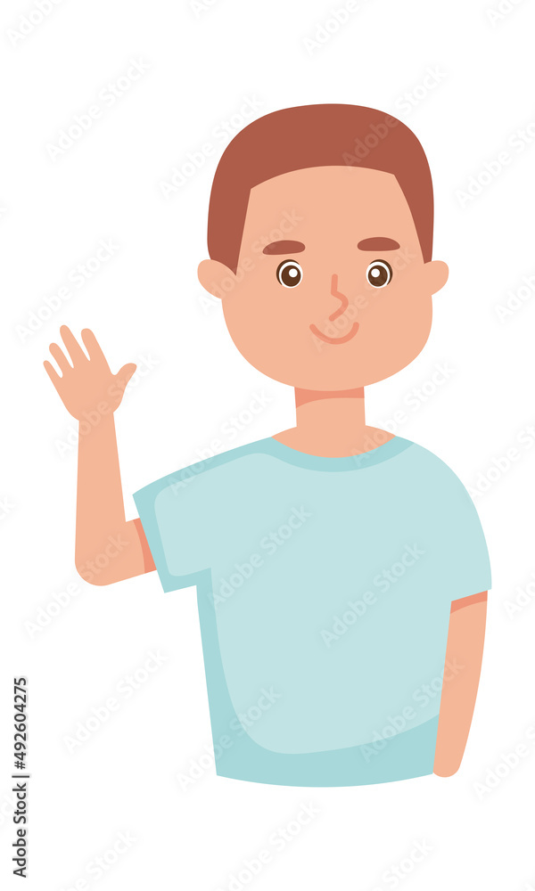 cartoon man waving