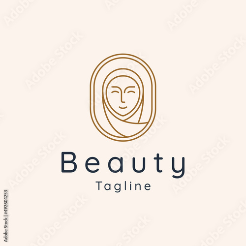 Muslim hijab Logo template vector illustration design