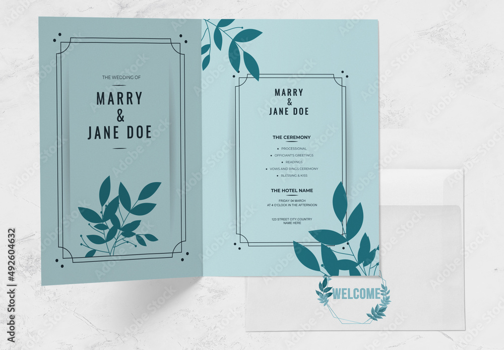 Wedding Invitation Card Stock テンプレート Adobe Stock