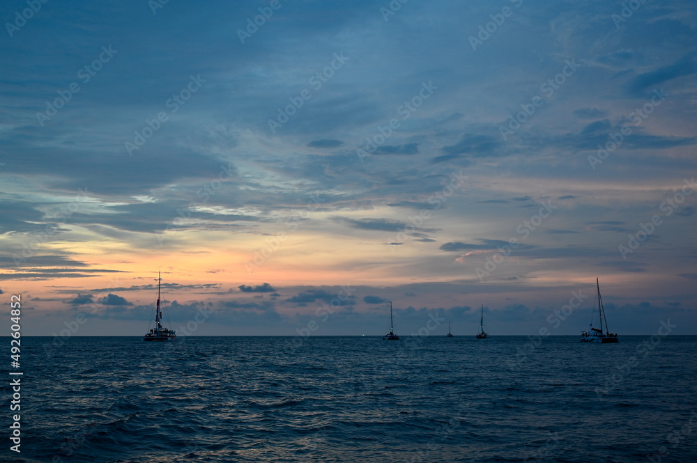 sailboat at sunset