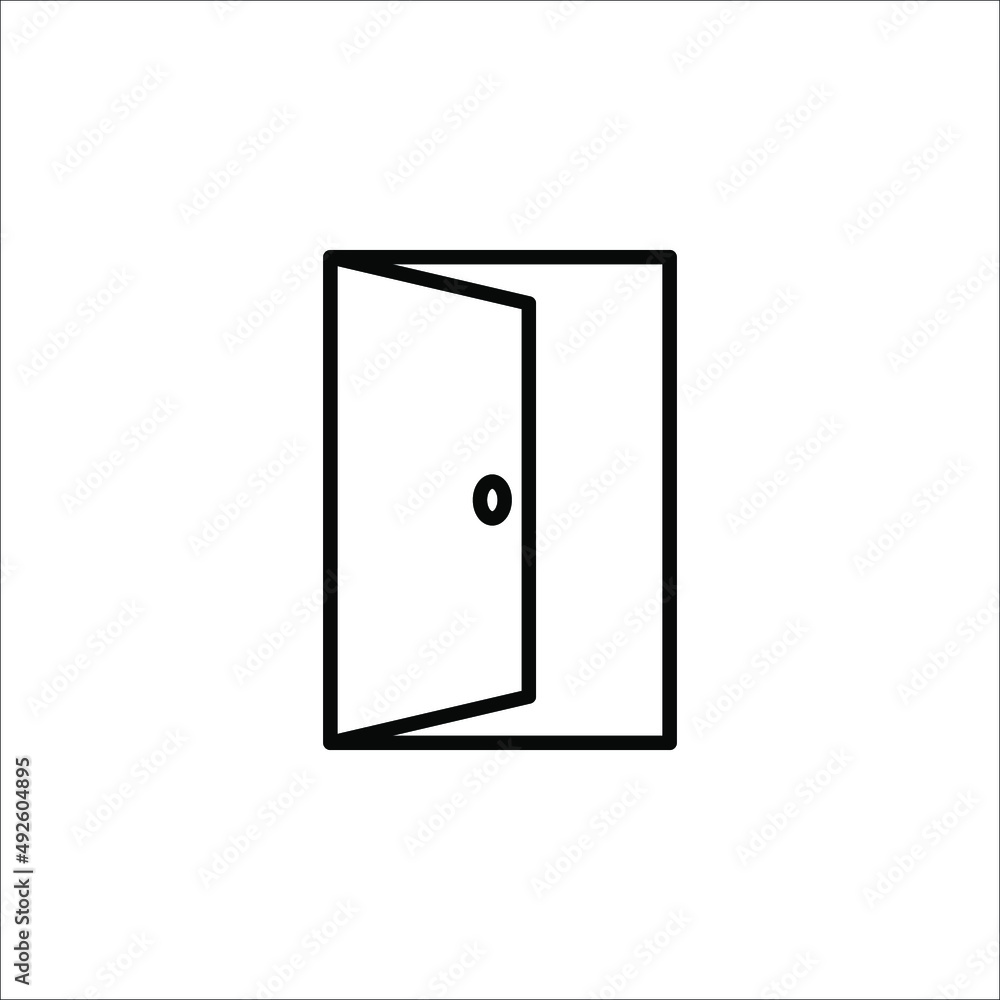 Door Icon in trendy flat style isolated on grey background. Open door symbol for your web site design, logo, app, UI. Vector illustration, EPS10. Door Icon in trendy flat style isolated on grey background. Open door symbol for your web site design, logo, app, UI. Vector illustration, EPS10.