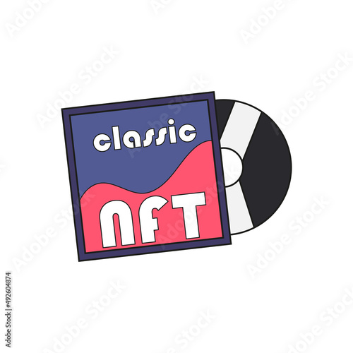 Isolated classic lp animated ntf color art digital ilustration vector