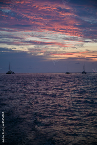 sunset over the sea thailand