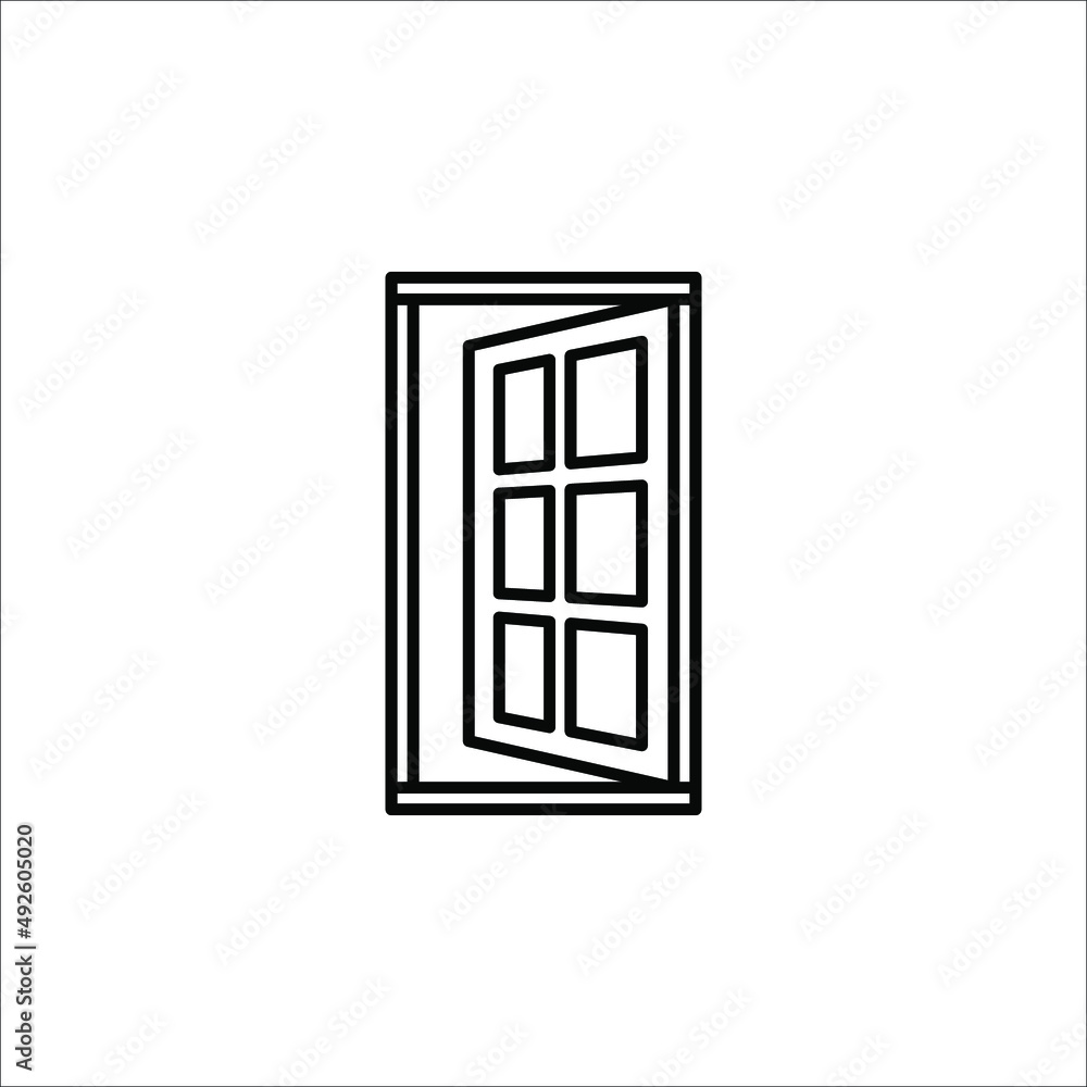 Door Icon in trendy flat style isolated on grey background. Open door symbol for your web site design, logo, app, UI. Vector illustration, EPS10.