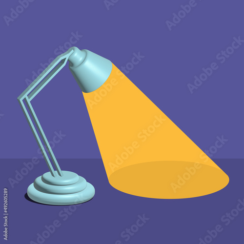 Office lamp, desk lamp, electric lamp with light bulbs. 3d illustration.