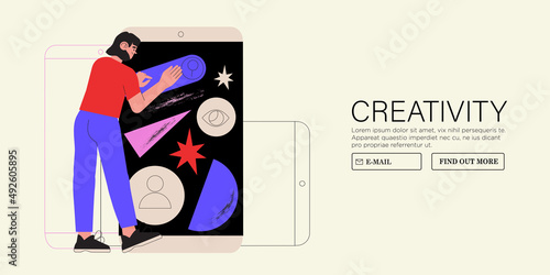 Design and programming concept. Designer working on ui ux design or mobile application. Studio or agency prototyping or coding web page or mobile app. Cms development.