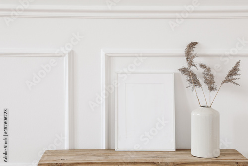 Print op canvas Blank white picture frame mockup