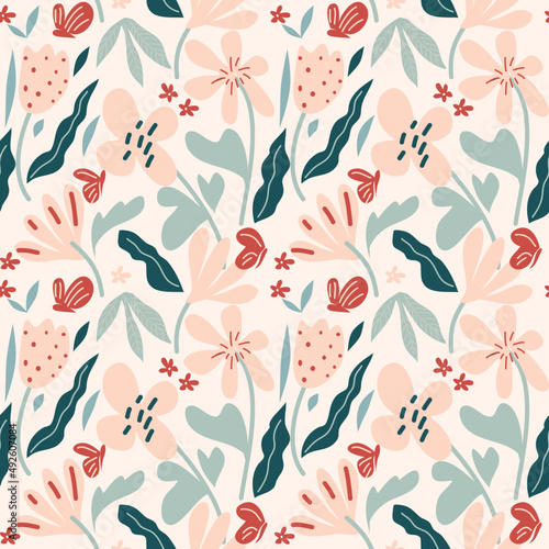 Floral seamless patterns. Vector design for paper, cover, fabric, interior decor and other users