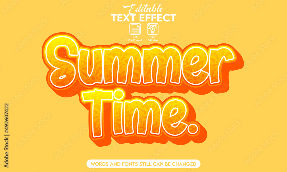 Editable text effect summer time Editable text effect summer time