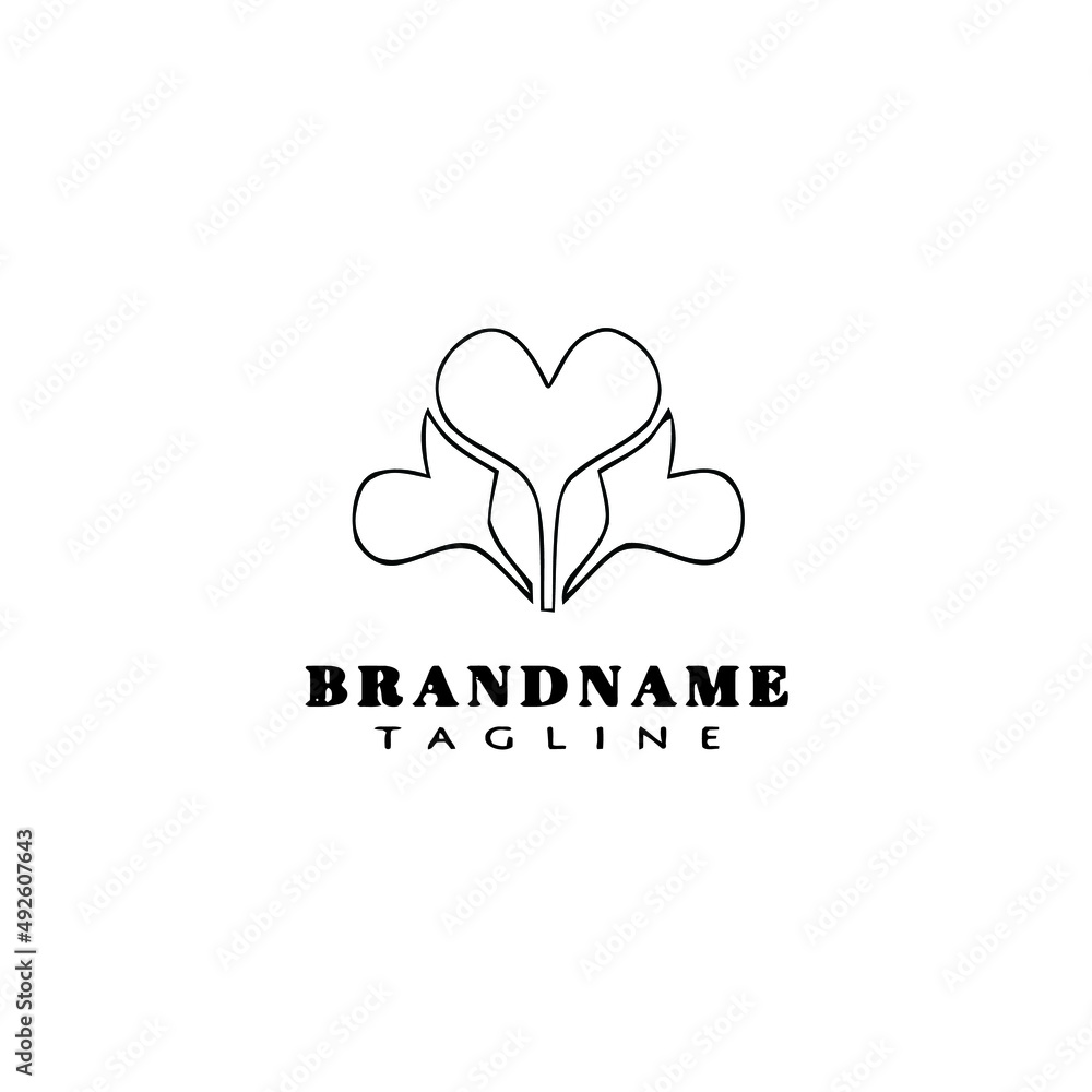 ginko leaf logo cartoon icon design template black isolated vector illustration ginko leaf logo cartoon icon design template black isolated vector illustration
