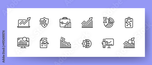 Fintech technology icons set. Bitcoin technology, online loan, business model and basic income icons. Business concept. Vector EPS 10