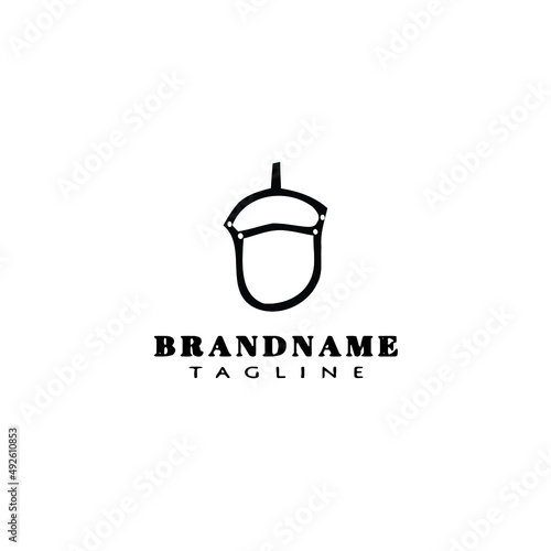 hazelnuts logo cartoon icon design template black isolated vector illustration