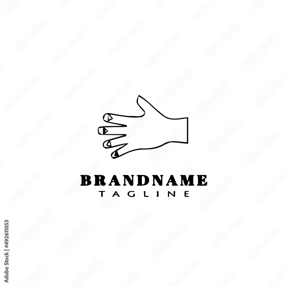 Obraz premium hand logo cartoon icon design template black isolated vector