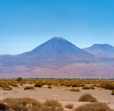 The famous Licancabur volcano, part of the Andean Central Volcanic Zone. San Pedro de Atacama, Chile