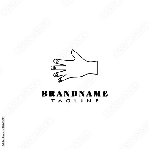 hand logo cartoon icon design template black isolated vector