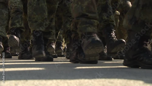 Army marching during their preparation for war combat in eastern Europe
