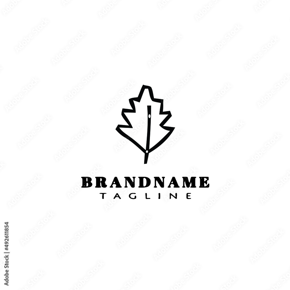 leaf logo cartoon icon design template black isolated cute illustration leaf logo cartoon icon design template black isolated cute illustration
