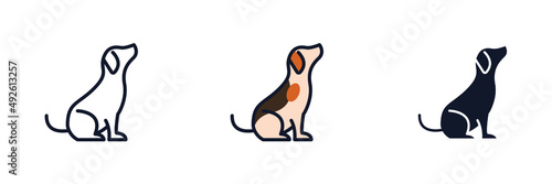 Pet dog icon symbol template for graphic and web design collection logo vector illustration © keenan