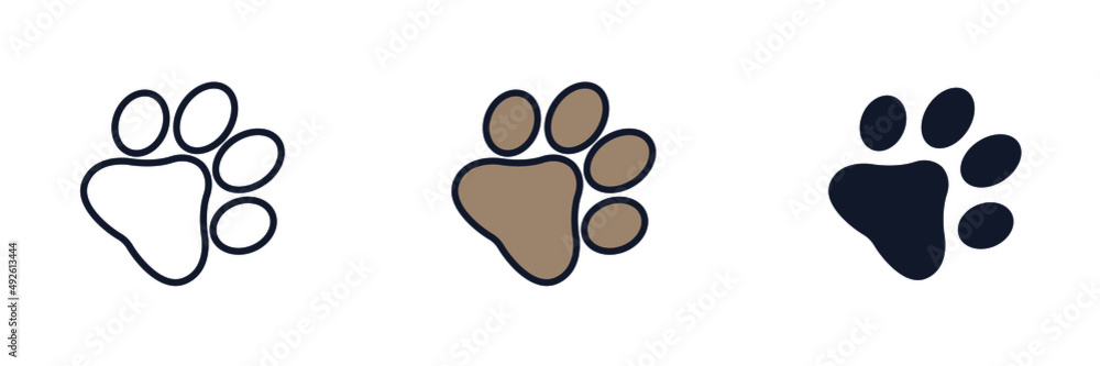 Fototapeta premium paw print icon symbol template for graphic and web design collection logo vector illustration