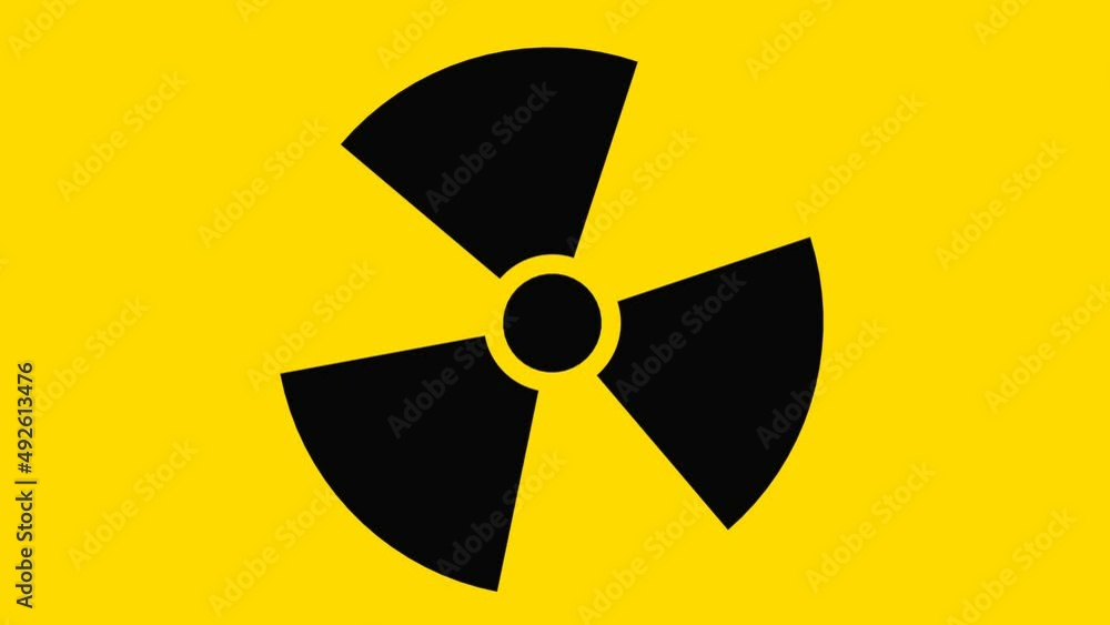 Radiation sign background. 3D animation Radiation sign background. 3D animation