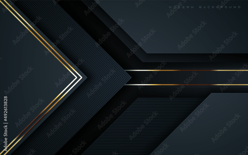 Black abstract textured dimension background gold line decoration Black abstract textured dimension background gold line decoration
