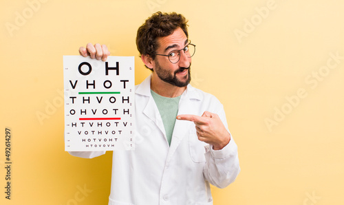 young specialist with a optical vision test
