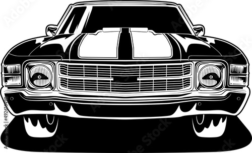Black and white car vector illustration for conceptual design