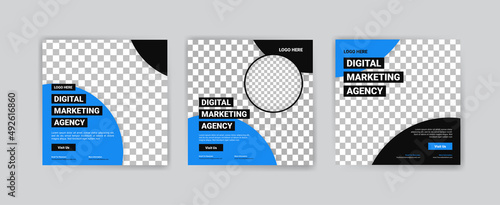 Digital business marketing banner for social media post template