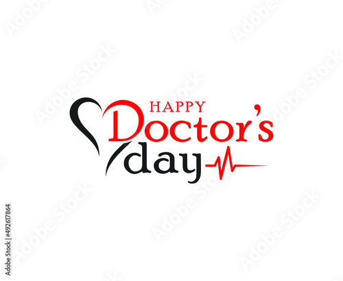 World, international happy Doctor's Day flat vector logo design, national doctors day love design