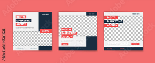 Digital business marketing banner for social media post template