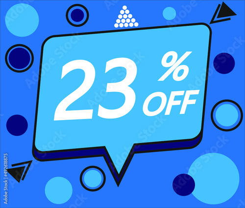 Blue 23% discount price sign