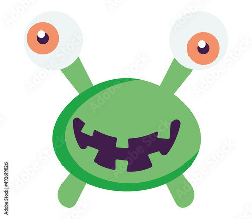 green cute monster