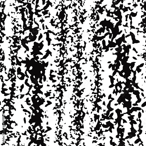 Seamless abstract monochrome pattern. Black and white print with lines  dots and blots. Brush strokes are hand drawn. Vector texture