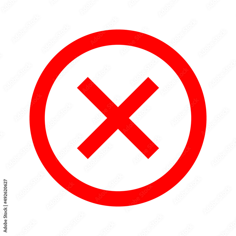 Red cross flat icon in circle. Vector illustration isolated on a white background. Red cross flat icon in circle. Vector illustration isolated on a white background.