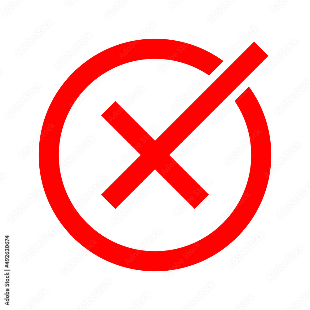 Red cross flat icon in circle. Vector illustration isolated on a white background. Red cross flat icon in circle. Vector illustration isolated on a white background.