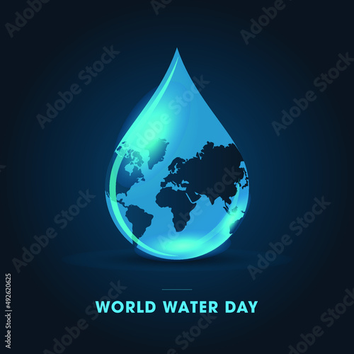 World Water Day Concept logo typography. Every Drop Matters. Save water save life, world environmental protection concept- Environment day