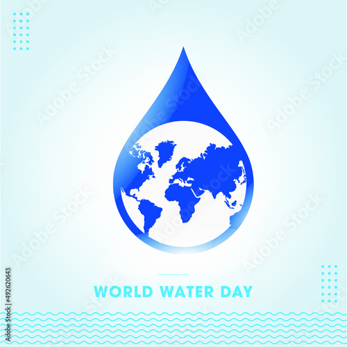 World Water Day Concept logo typography. Every Drop Matters. Save water save life, world environmental protection concept- Environment day