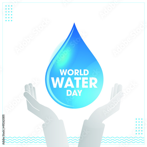 World Water Day Concept logo typography. Every Drop Matters. Save water save life, world environmental protection concept- Environment day