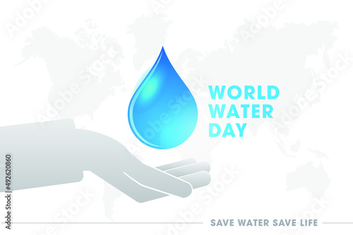 World Water Day Concept logo typography. Every Drop Matters. Save water save life, world environmental protection concept- Environment day