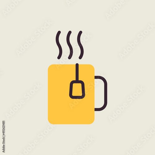 Tea Cup outline isolated icon. Workspace sign