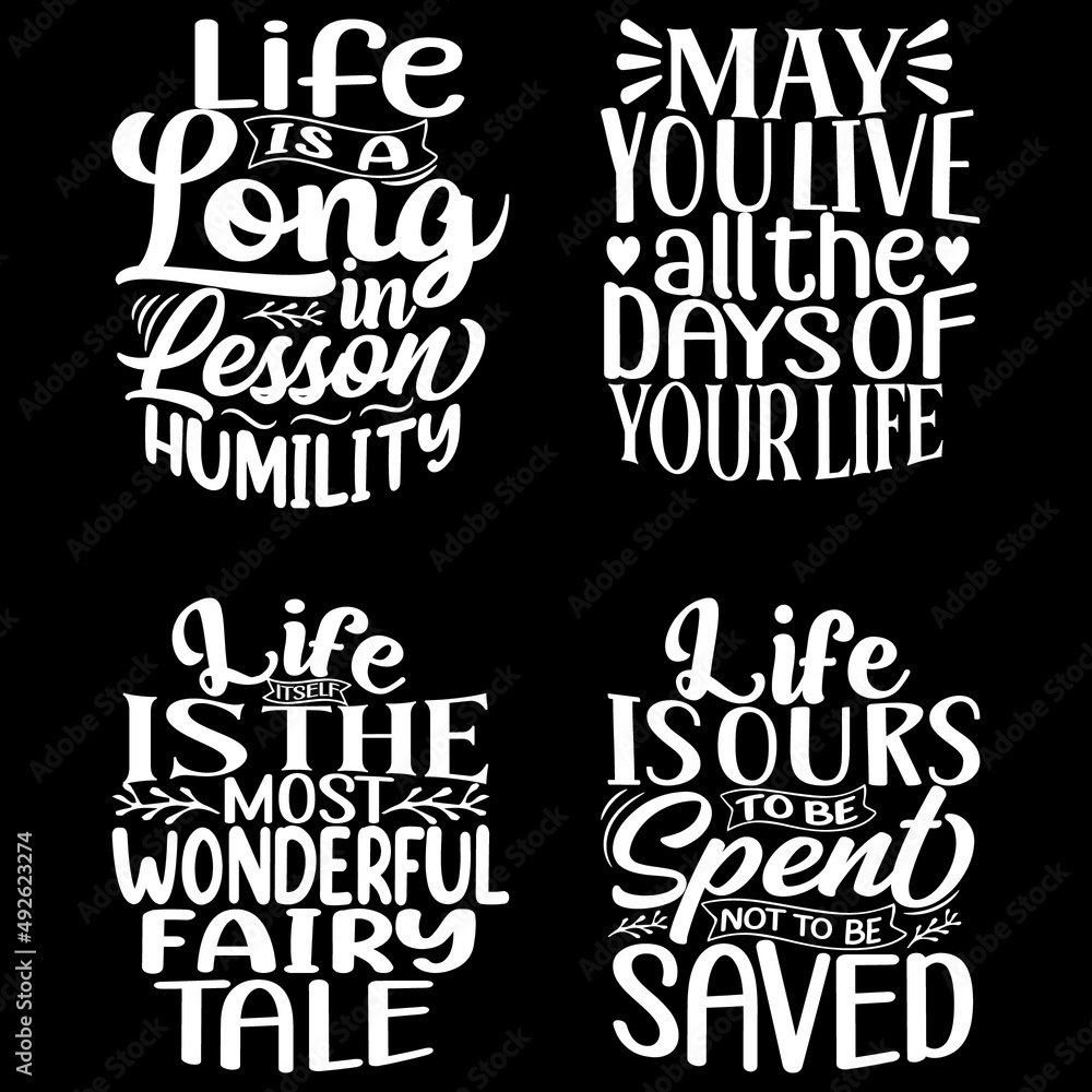 Life related typography hand drawn lettering graphic for unique t shirt design