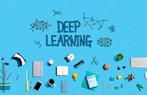 Deep learning with collection of electronic gadgets and office supplies